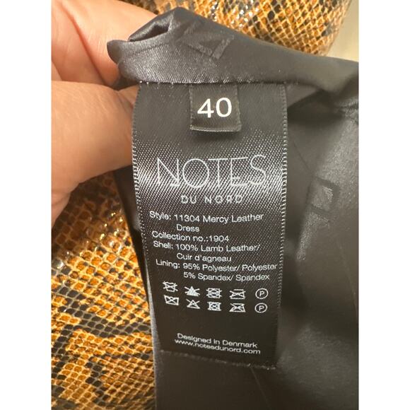 Notes Du Nord Mercy Snake Embossed Leather Dress Lamb Leather Size 40 (US 10) - Picture 9 of 10